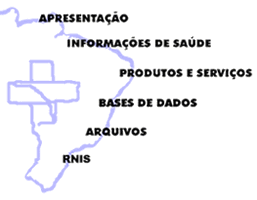 Mapa do S�tio Datasus com op��es do s�tio antigo